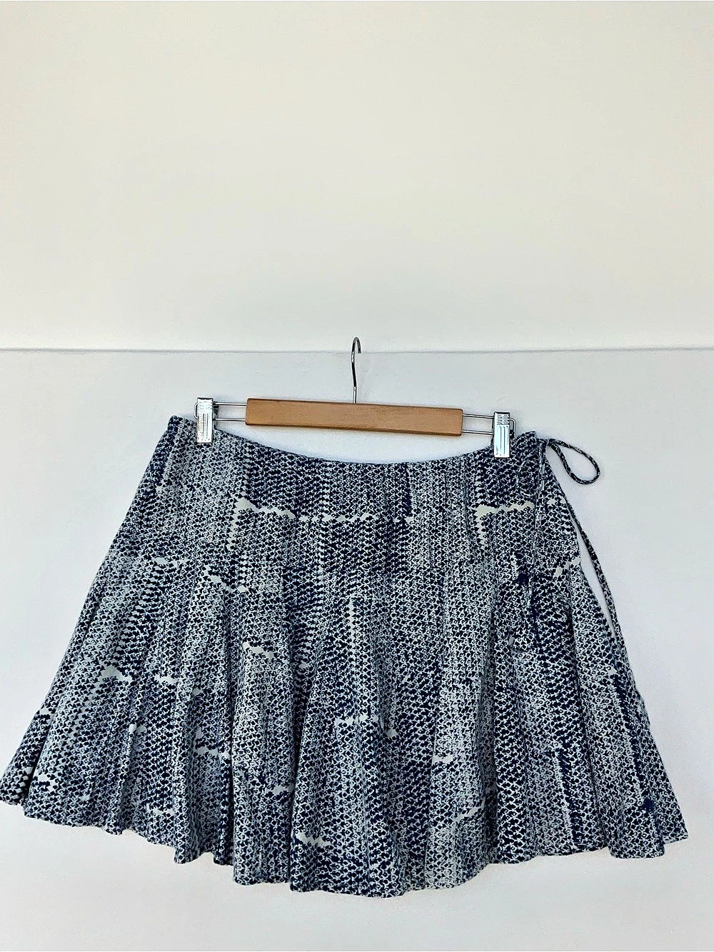 John Robshaw Blue & White Cotton Mini Skirt